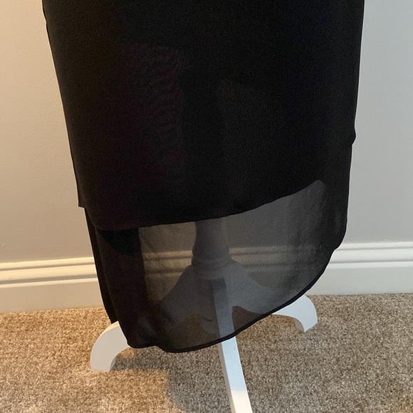 WHBM Sleek long black sleeveless dress - Picture 7 of 10